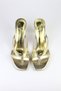 Women's Gold Metallic Gold Flip-Flops with Heels Slipper and Sandals - 2