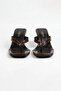 Zelda Wide-Strapped Flip-Flop Heels for Women Slipper - Brown Crinkled - 2