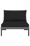 3 Piece Garden Lounge Set Dark Grey Half Round Poly Rattan - 4