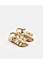 Infant Girls Gold Bow Sandals - 2