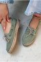 Selora Lace-Up Espadrilles Green Genuine Suede - 5