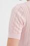 Women's Knitwear Knitted Front Logo Design Short Sleeve Blouse - 5