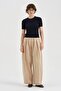 Women's Knitwear Knitted Front Logo Design Short Sleeve Blouse - 4