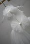 Girl's Special Series White Tulle Ruffled Dress with Floral Detail - 5