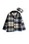Father-Son Boy Blue Plaid Pattern Winter Shirt Collar Buttoned Sleep Band Pajama Set Cotton Milan Fabric - 6