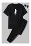 Unisex Printed Top and Bottom Tracksuit Set Oversized Crew Neck