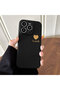 iPhone 14 Pro Max Compatible Plain Style Heart Printed Liquid Silicone Case, Soft Edge, Anti-Fingerprint - 3