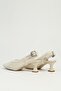 Women's Beige Heeled Shoes Pc-55681 - 3