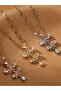 Embellished Bow Drop Pendant Necklace - 2