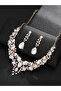 2-Piece Embellished Rhinestone Necklace and Earrings Jewelry Set - 5