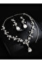 2-Piece Rhinestone Drop Embellished Necklace and Earrings Jewelry Set - 3