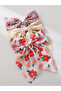 Pack of 3 - Floral Print Bow Hair Clips - 5