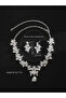 2-Piece Embellished Rhinestone Drop Necklace and Earrings Jewelry Set - 4