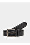 Black Faux Leather Square Buckle Belt