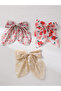 Pack of 3 - Floral Print Bow Hair Clips - 2