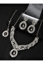 3-Piece Embellished Drop Necklace, Forehead Pendant and Earrings Jewelry Set - 5