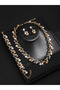 3-Piece Embellished Faux Pearl Necklace, Bracelet and Earrings Jewelry Set - 3