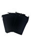 Handmade Thick Mouthed Ruched Velvet Glasses Case / Velvet Glasses Pouch 4 Pieces Black - 3