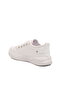 White Lace-Up Leather Women's Sneakers - 4