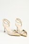 Beige Patent Leather Women's Heeled Shoes Pc-55811 - 3