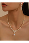 2-Piece Rhinestone Embellished Necklace and Earrings Jewelry Set - 2