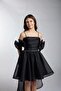 Mojo Girl's 10-15 Years Old Short Front Long Back Evening Dress Black - 2