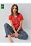 Modal Cotton Piece Short Sleeve Women's Pajama Set with Wide Plus Size Options