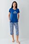 Modal Cotton Crewneck Short Sleeve Women's Capri Pajama Set