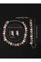 3-Piece Floral Embellished Necklace,Bracelet and Earrings Jewelry Set - 4