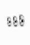 Set of 3 White Color Steel Hoop Earrings - Women's Basic Earrings - 2