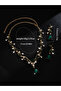 2-Piece Rhinestone Drop Embellished Necklace and Earrings Jewelry Set - 4