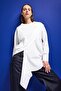 Women's White w5 Oversized Two-Piece Design Shirt Sweatshirt - 3