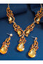 2-Piece Rhinestone Drop Embellished Necklace and Earrings Jewelry Set - 3