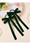 Pack of 2 - Green Velvet Bow Hair Ties - 3