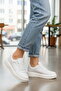 White Lace-Up Unisex Sneakers - 3