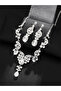 2-Piece Embellished Rhinestone Drop Necklace and Earrings Jewelry Set - 3