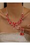 2-Piece Embellished Rhinestone Necklace and Earrings Jewelry Set