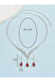 2-Piece Rhinestone Drop Embellished Necklace and Earrings Jewelry Set - 4