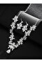 2-Piece Embellished Rhinestone Drop Necklace and Earrings Jewelry Set - 5