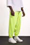 Elastic Waist Green Shalwar with Dirty Stitching Detail - 3