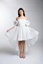 Mojo Girl's 10-15 Years Old Short Front Long Back Evening Dress Cream