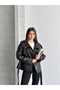 New Season Mock Neck Short Leather Trench Coat - 5