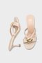 Women's Gold Buckled Daily Heels Slipper Dorsley Beige - 5