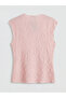 Original Oval Collar Ruffled Textured Blouse - 6