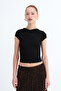 Kayık Yaka Yanı Ruched T-Shirt P0653 - 5