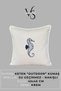 Cushion Cover 45X45 Set of 3 Marine Embroidered Sea Horse Pattern Water-Repellent Outdoor K Linen Boat Garden - 3