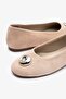 Dennis Beige Suede Leather Women Ballet Flats - 5