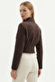 Shirt Collar Long Sleeve Pleated Detailed Cropped Regular Shirt - 2