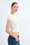Kayık Yaka Yanı Ruched T-Shirt P0653