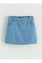 Nevavm Girls' Jean Skirt with Elastic Waist and Difference in Color